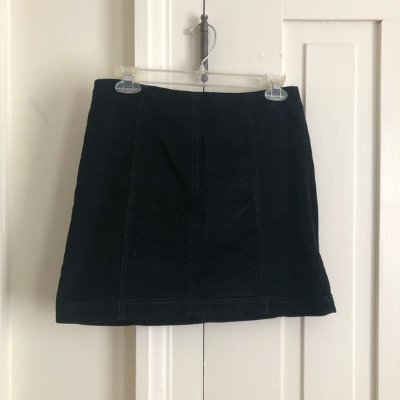 Free People Black Corduroy Mini Skirt - Picture 1 of 4